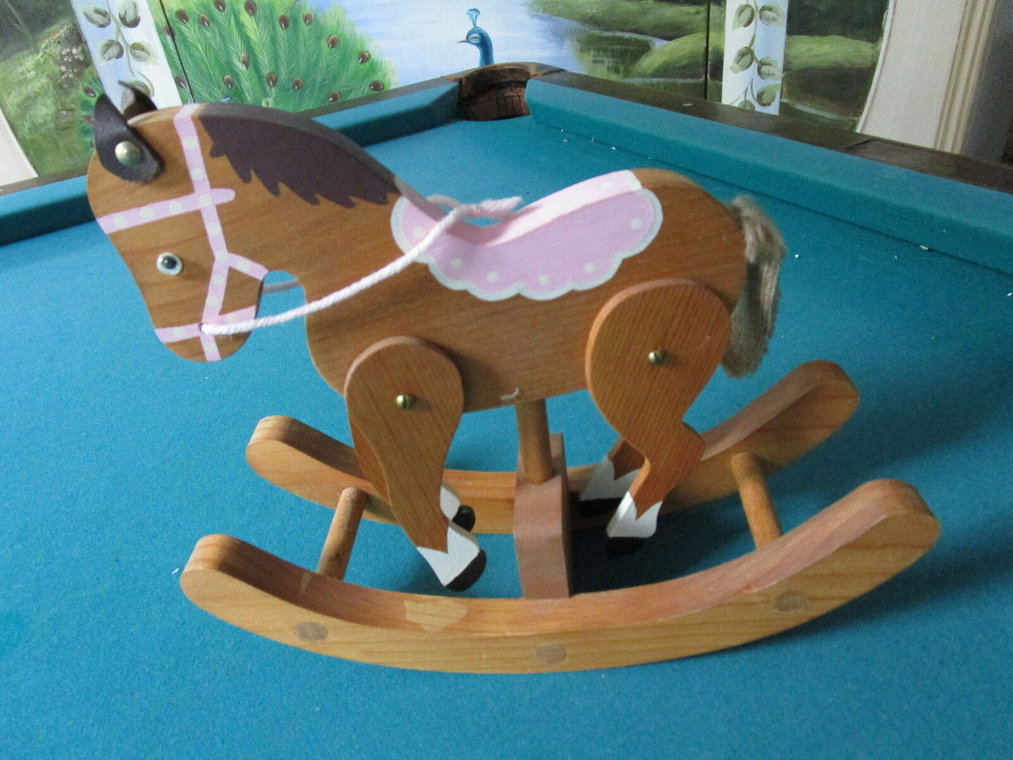 Wooden rocking horse with movable parts, very good condition [a*5]