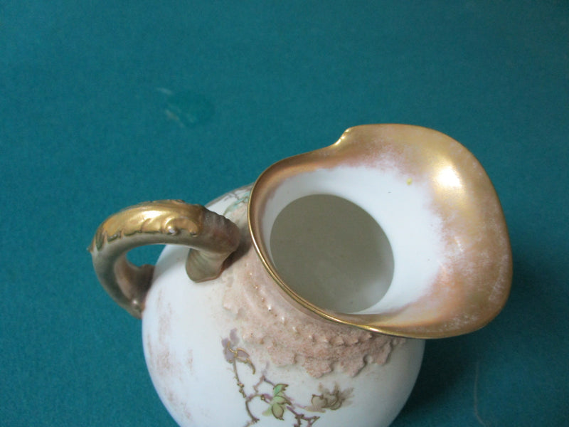 ANTIQUE ROYAL DOULTON PITCHER CREAMER FLORAL  6 X 4 1/2" original
