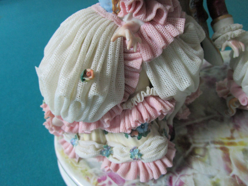 Moritz Zdekauer Monumental Figural Piece Dresden Style Dresses  20”  Great Condi