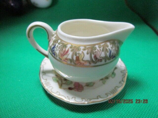 ZSOLNAY HUNGARY MINI 3" CREAMER AND DISH [84B]