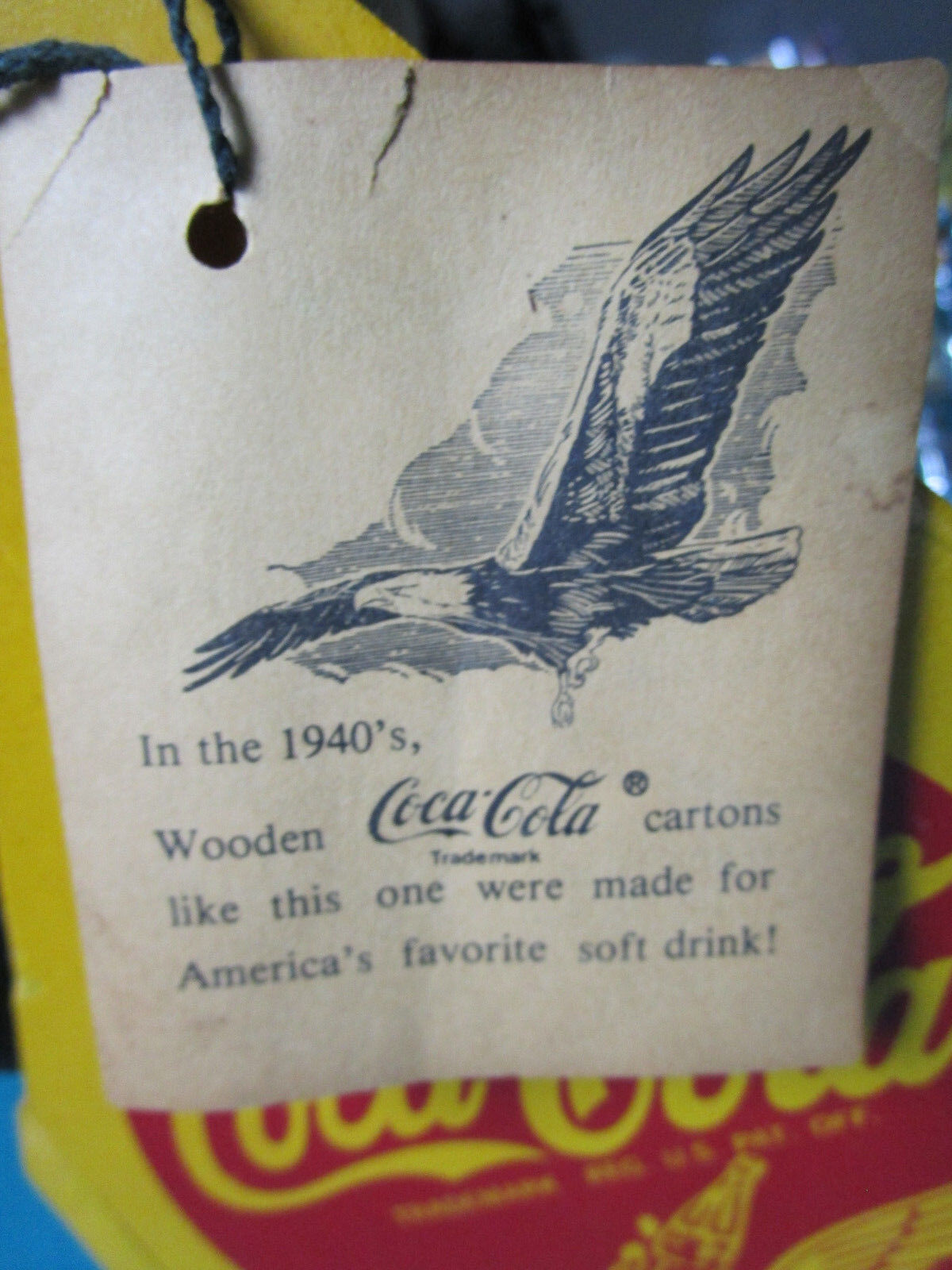 VINTAGE COCA COLA WOOD CARRIER BOX with fabric cover RARE! VINTAGE REPRO