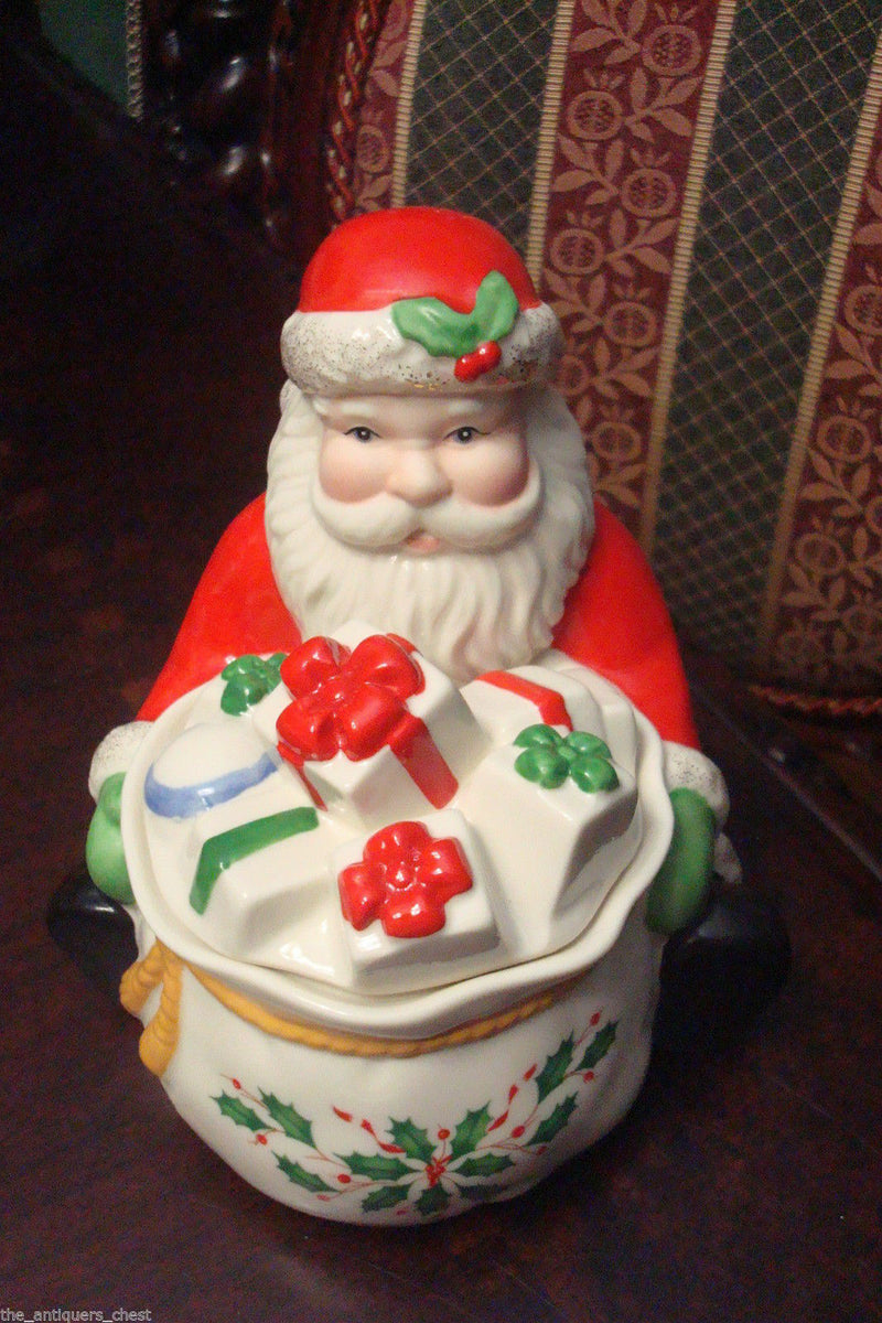 Lenox Candy Dish Asthray Santa "Petals & Pearls"  Christmas Holiday Orig  Pick1^