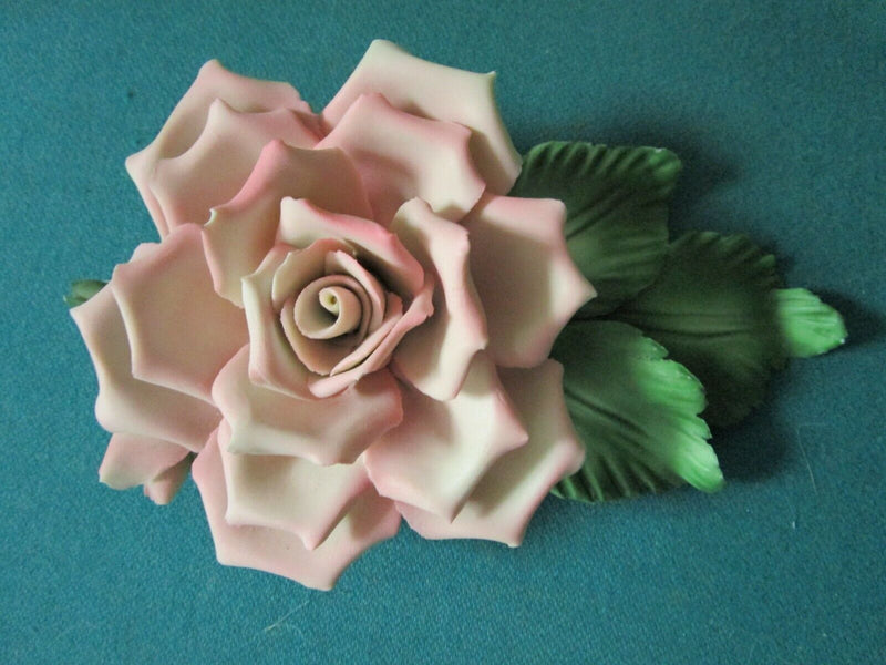 CAPODIMONTE ITALY ROSES PORCELAIN SCULPTURE ORANGE, PINK, BOUQUET, PICK 1