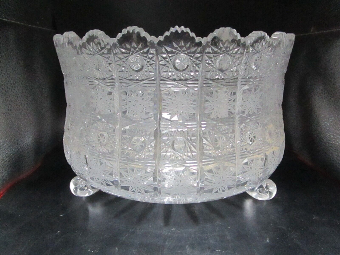 AMERICAN BRILLIANT FOOTED PUNCH BOWL 10 X 7 in [a6B]