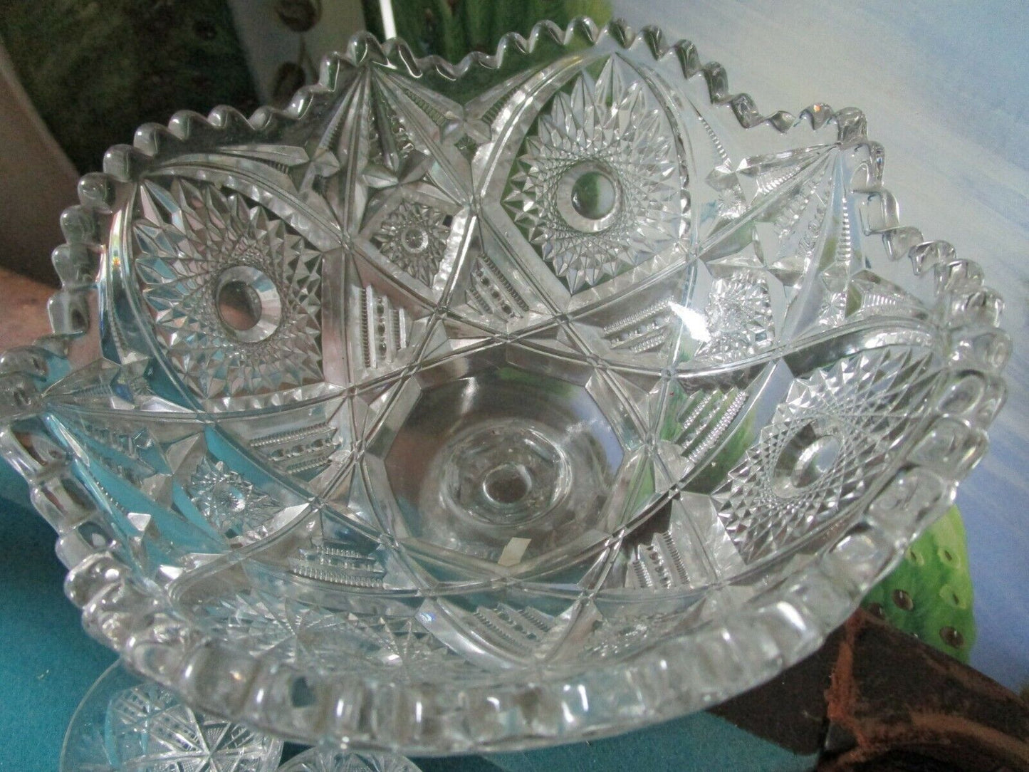 AMERICAN BRILLIANT and PRESSED GLASS - PUNCH BOWL VASE ICE BUCKET  DISH PICK 1