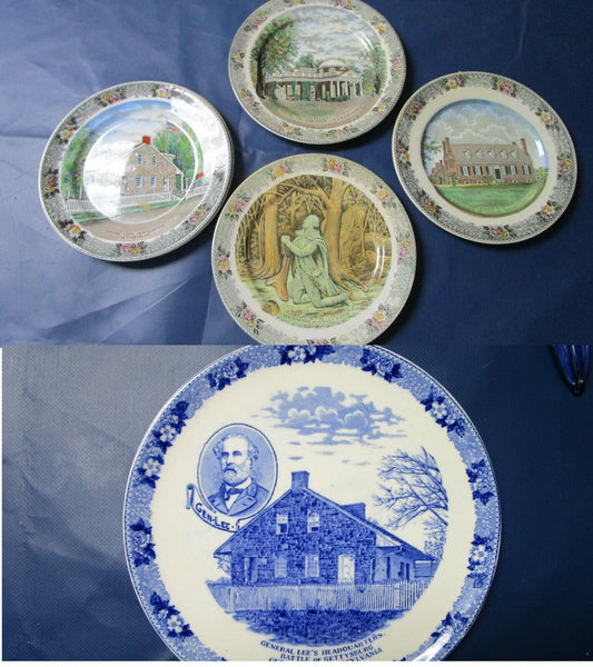 Old English Staffordshire Historical Plates Gral Lee Washington Jefferson Pick1