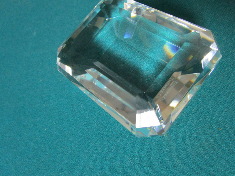 TIFFANY CRYSTAL PAPERWEIGHT CUBE DIAMOND SHAPE AND VOTIVE CANDLE HOLDER PICK 1
