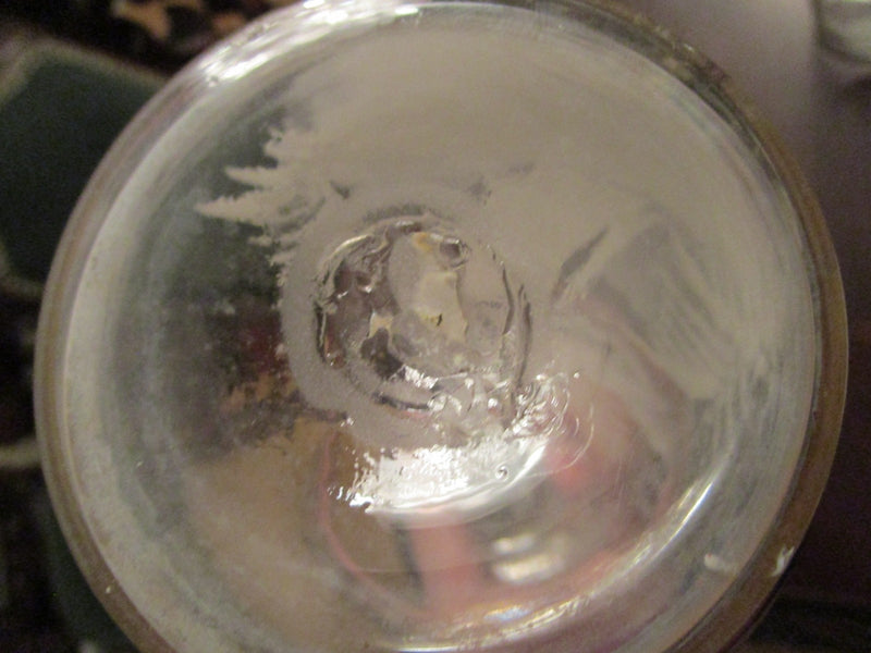 CRYSTAL DECANTER AND 2 TUMBLERS  HANDPAINTED WHITE AND COLOR FLOWERS [*G-2]