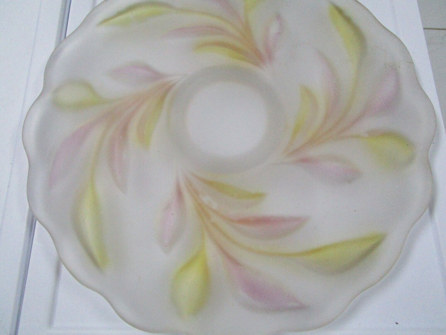 OLEANDER WILLOW FROSTED GLASS TRAY MULTICOLOR 14"