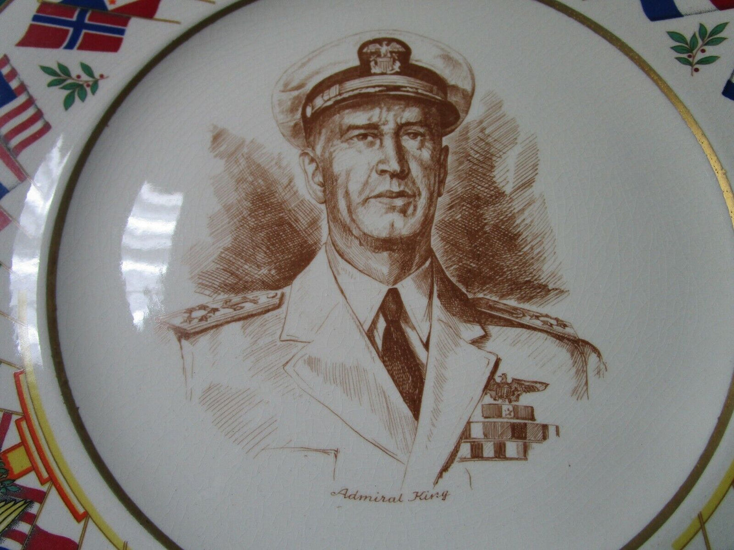 Allied Nations  Collector 3 Plates Admiral Leahy, King , Eisenhower