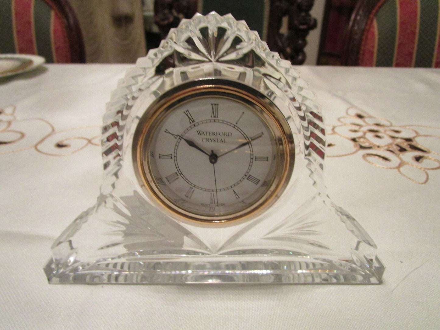 Waterford Ireland Crystal Mantel Shelf Desk Clock[A]