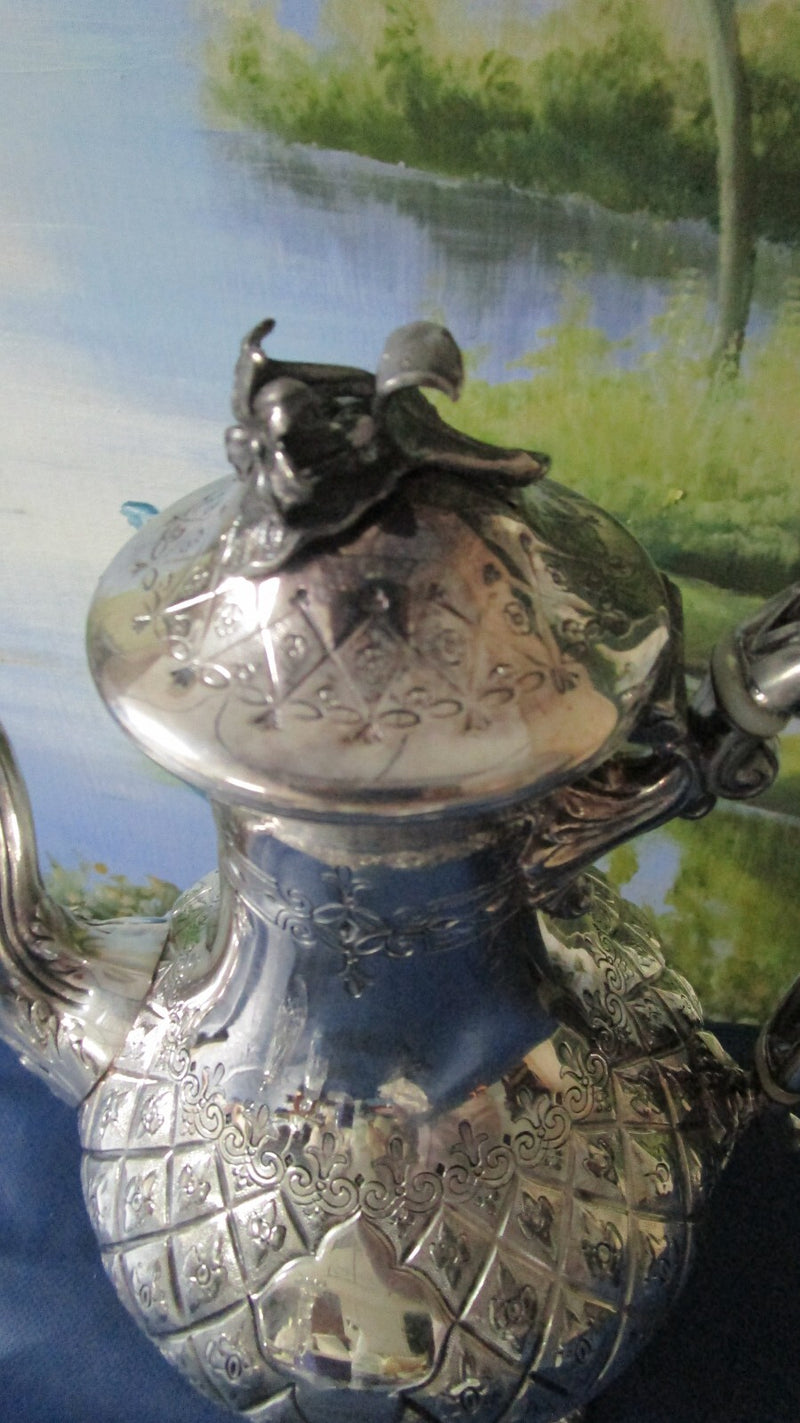 SILVERPLATE COVERED DISH  SQUARE /JAMES DIXON & SONS SHEFFIELD COFFEE POT PICK1