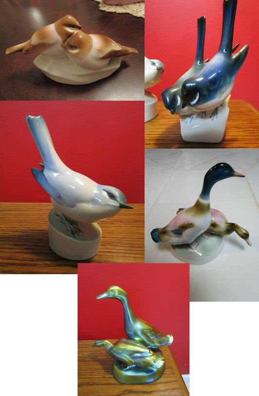 ZSOLNAY HUNGARY BLUE BIRDS BLUE TIT DUCKS FIGURINES ART DECO PICK ONE