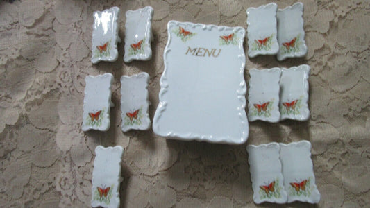 Vintage Shafford Japan Porcelain Floral Menu, Name Plates 12 PCS [95b]