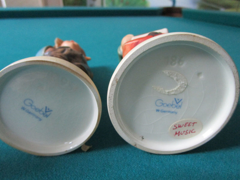 HUMMEL 5 FIGURINES LOT: BROTHER-SWEET MUSIC-TRUMPET BOY-SIGN OF SPRING-HAPPINESS