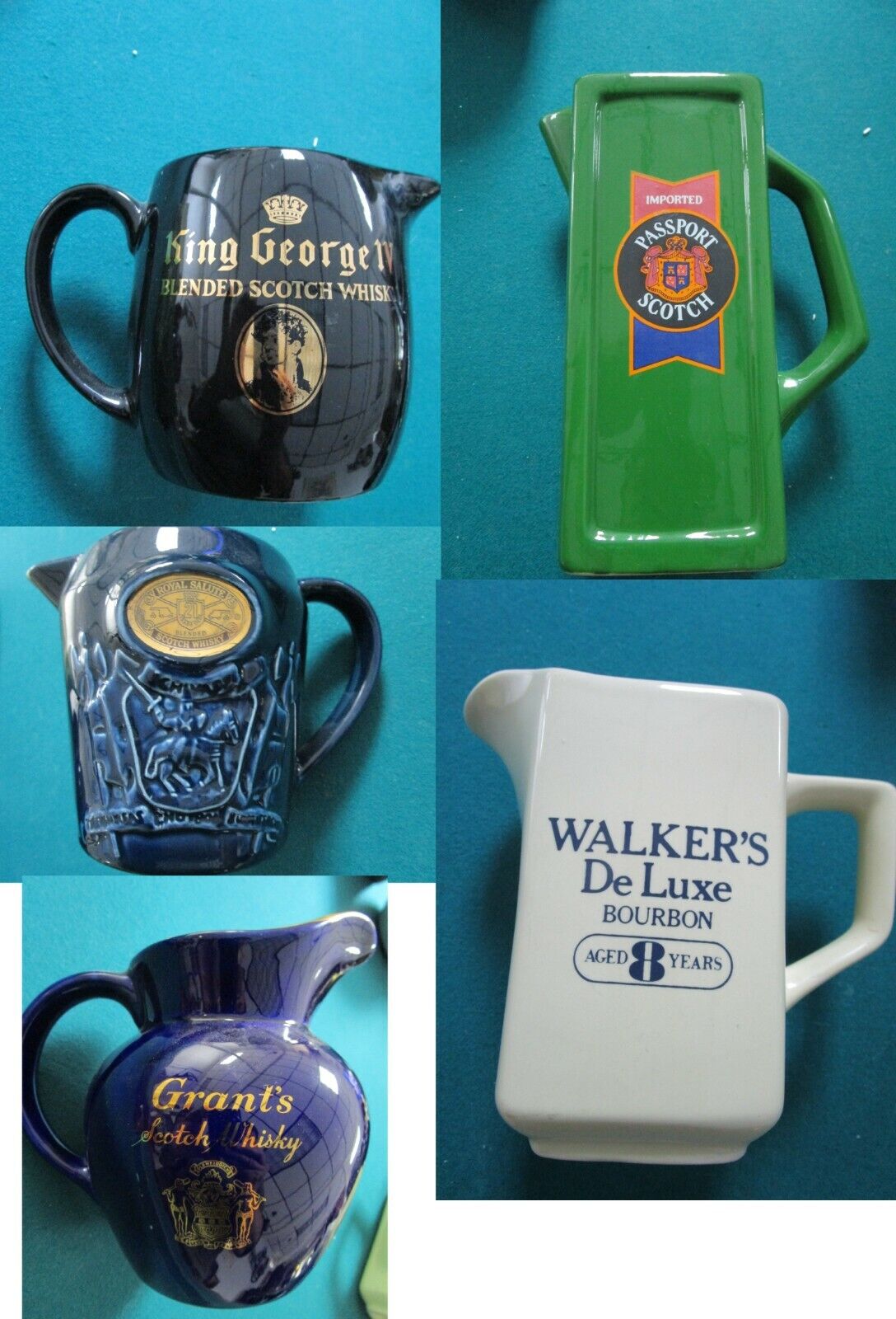 ADVERTISING BAR JUG PITCHER CHIVAS - WALKERS - KING GEORGE - GRANTS PICK1 1