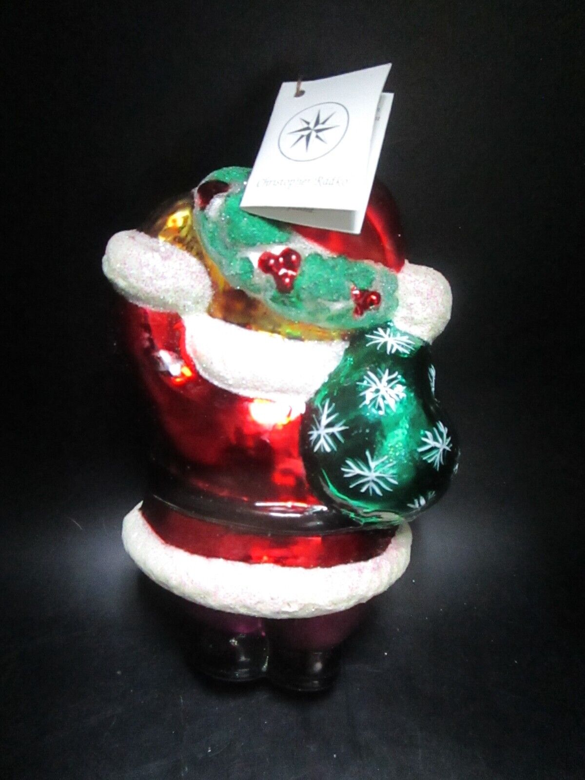 RADKO SANTA GLASS ORNAMENT 7 IN WITH ORIGINAL LABEL ^^