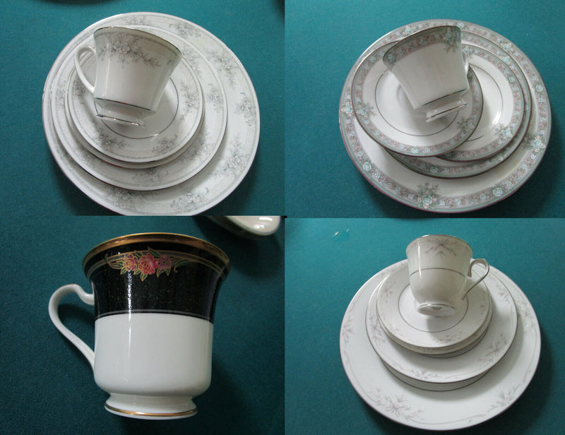 NORITAKE DINNER SET 5 PCS SWEET LEILAINI - VENETIAN ROSE - LUCEFORD - SILK RIBB