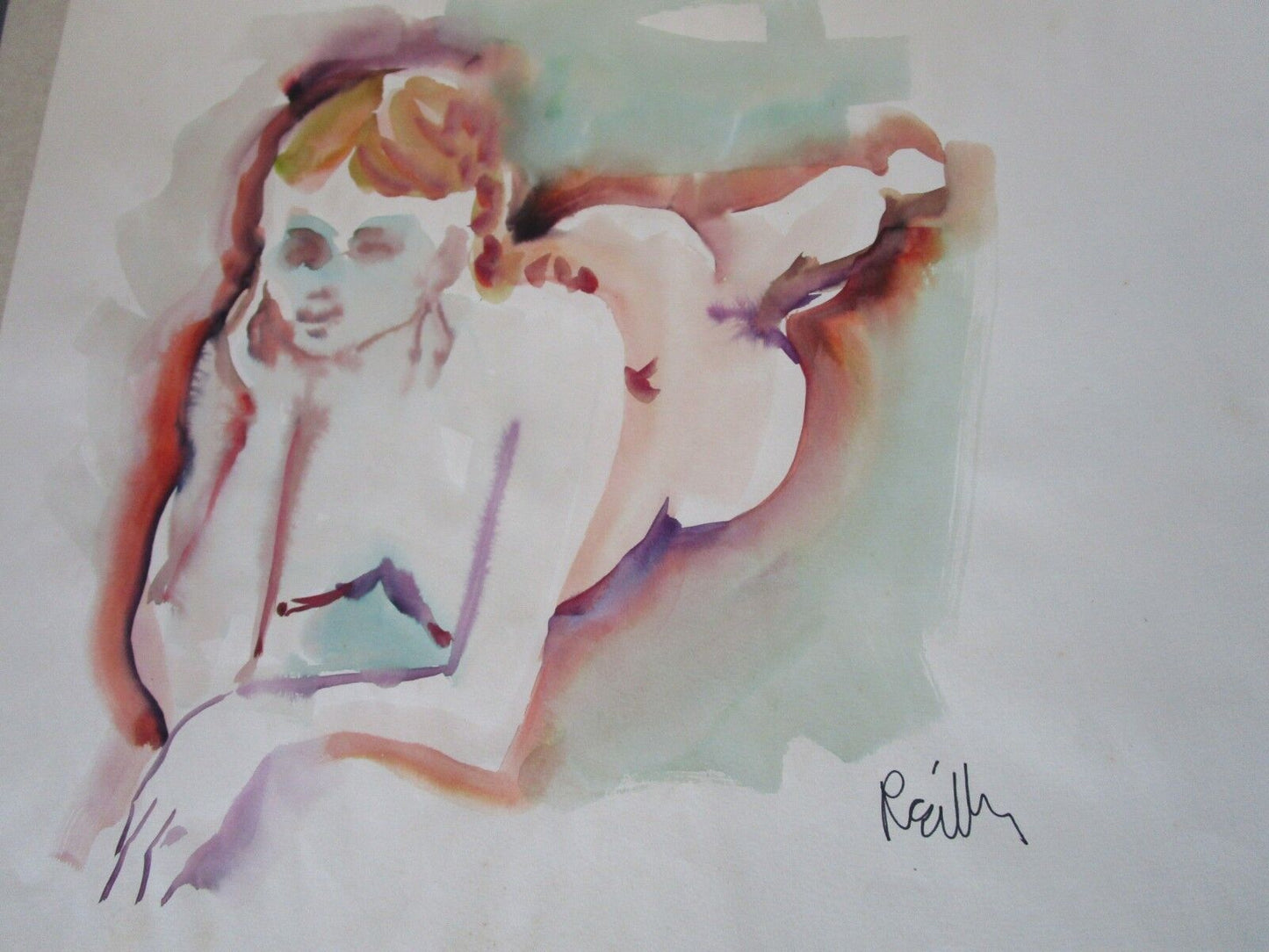 W. REILLY 7 ORIGINAL WATERCOLOR ON PAPER NO FRAMES AROUND 19 X 13"