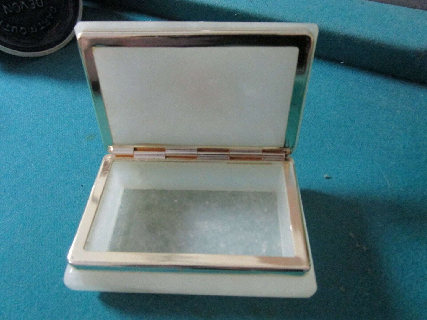 ALABASTER TRINKET JEWELRY VANITY BOX original