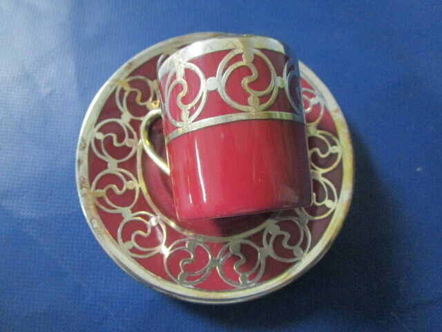 Rosenthal Germany - Fry Opalescent Green Handle Coffee Cup Saucers Pick 1