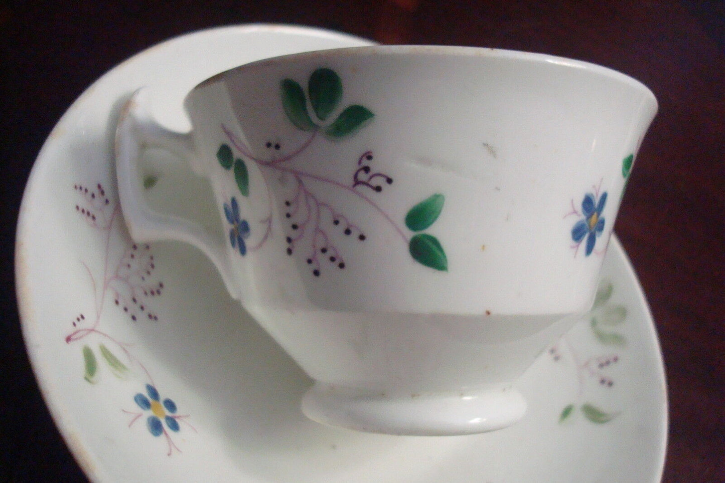 Antique Adderley Chelsea Floral 1800's English tea cup & saucer, Victorian [81A]