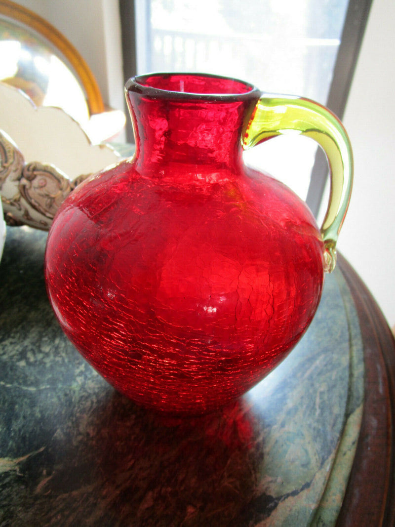 Mid Century Amberina Glass Tiara Optic Dots Paneled Handblown Vase Ewer Pick 1