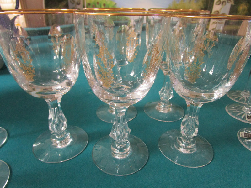 CONTEMPORARY CRYSTAL GLASSES ETCHED TIFFIN, MILLER ROGASKA, LENOX, PICK1