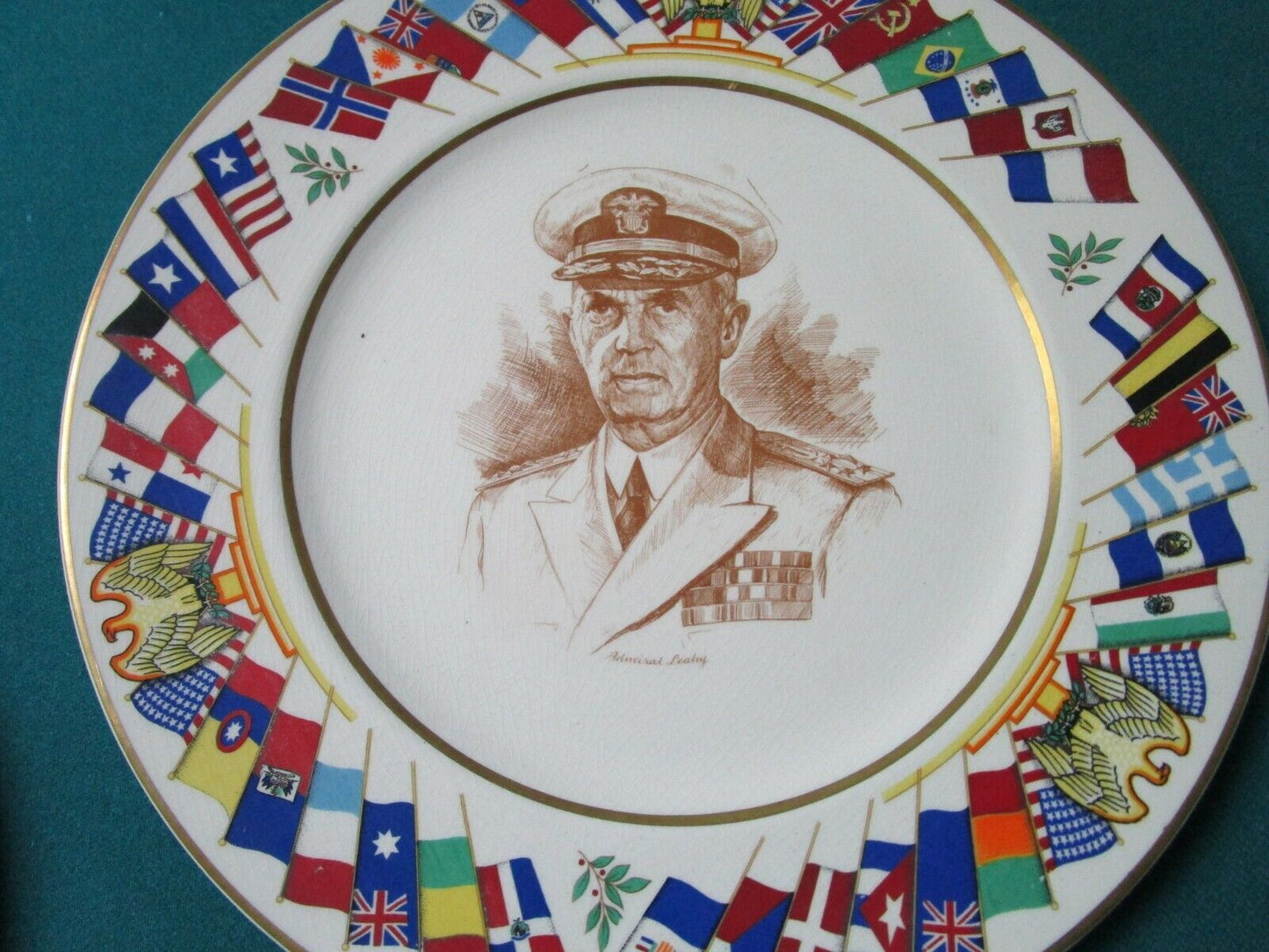 Allied Nations  Collector 3 Plates Admiral Leahy, King , Eisenhower