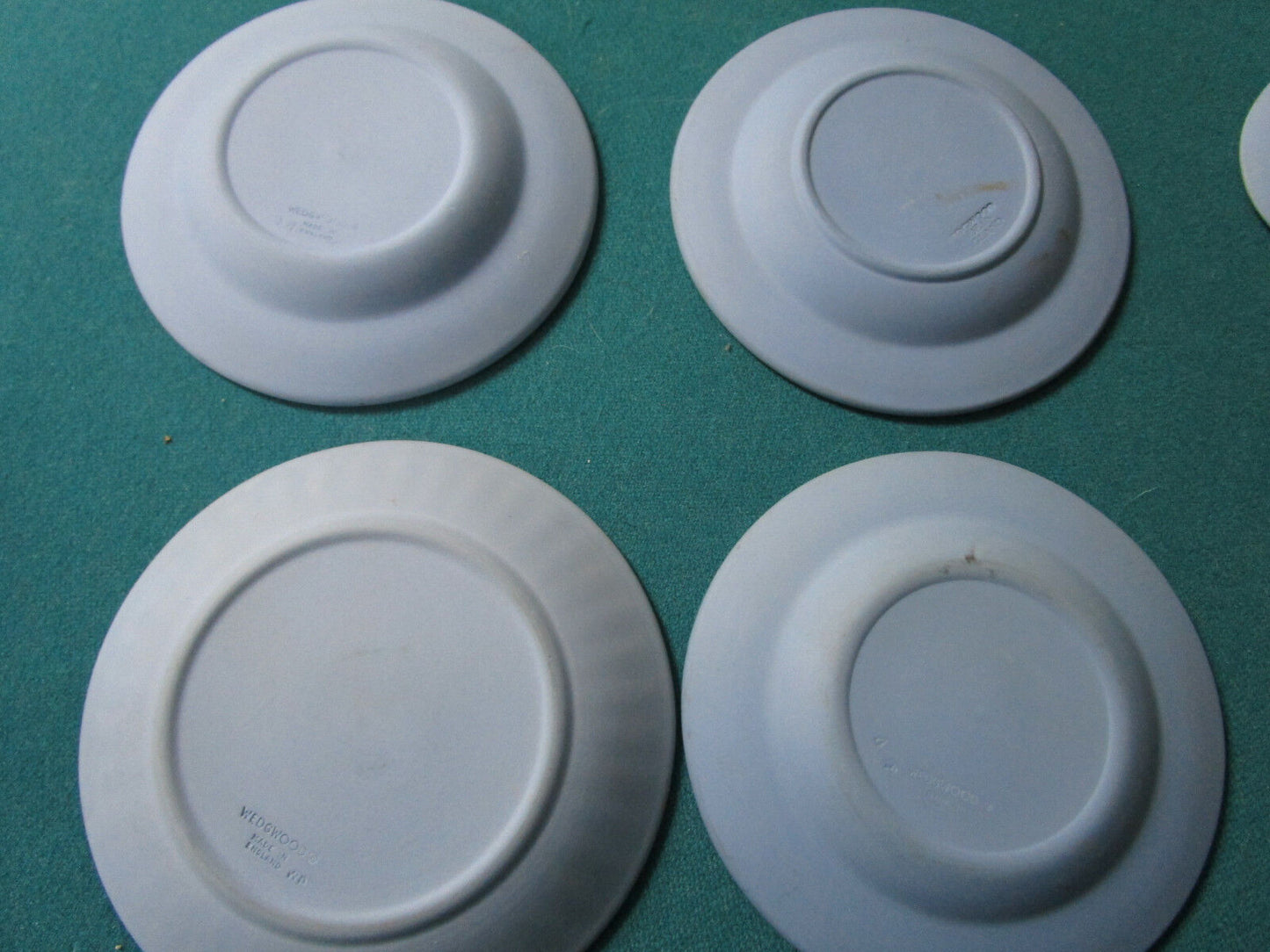 WEDGWOOD 10 VANITY DISHES LOT HEART ROUND AND CLOVER SHAPE BLUE GREEN