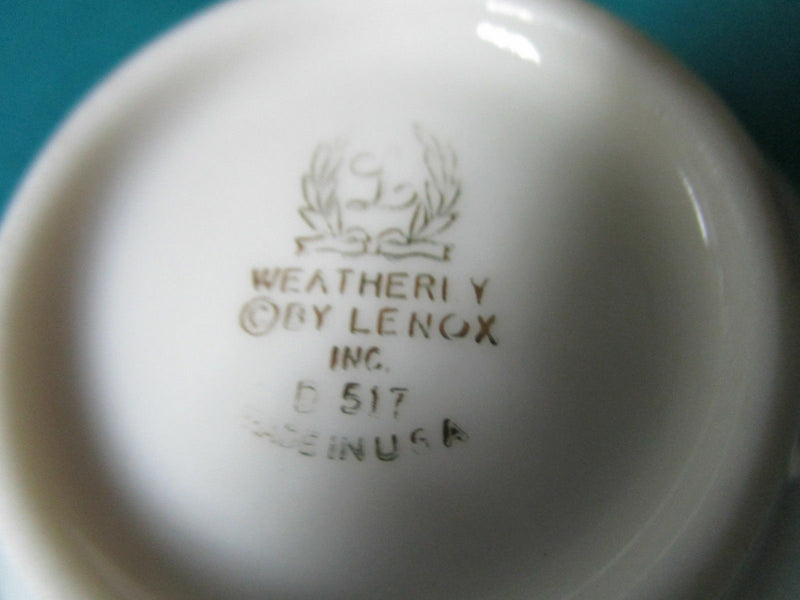 Weatherly pat. By Lenox bowls dinner plates cup saucer federal platinum wheat ^^