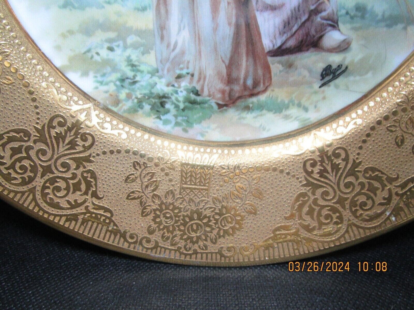 ULIM Limoges French curio plate the field workers 9 1/2" [#192]