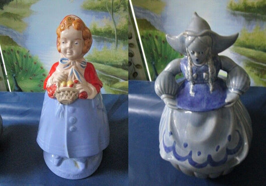 1940's ORIG Red Wing RED RIDING HOOD / Dutch Girl Cookie Jar Katrina Blue PICK1