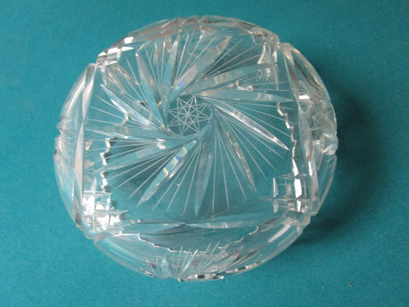 Glass Decanter Pair - Mid Century W. Germany Clear With Stopper Labels [Gl5]