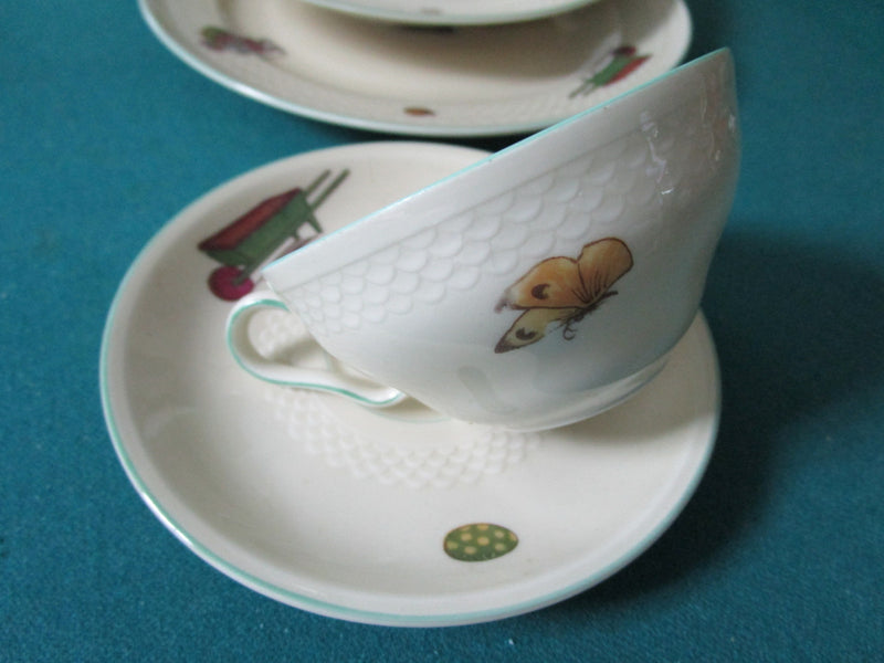 THOMAS BAVARIA CHILD CHINA SET 4 PCS SETTING CUP SAUCER PLATE [*81H]