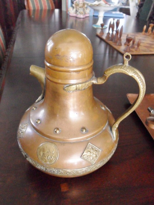 Vintage Original Brass Pot made in Israel with Zodiac medallions applied[*]