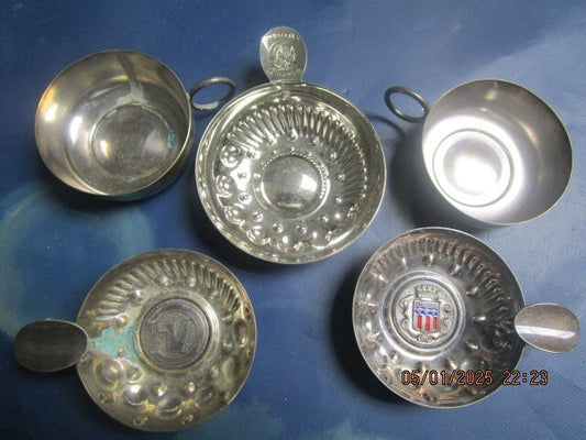 Vintage 5 wine testing silverplate cups ^^^