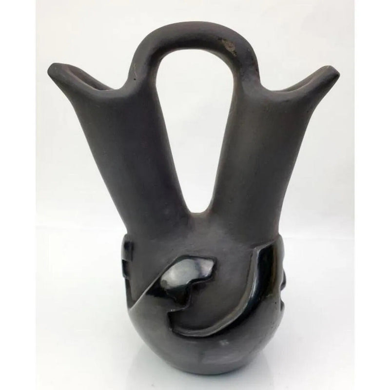Madeline Naranjo Native American Pottery WEDDING Vase BLACK Signed 7"