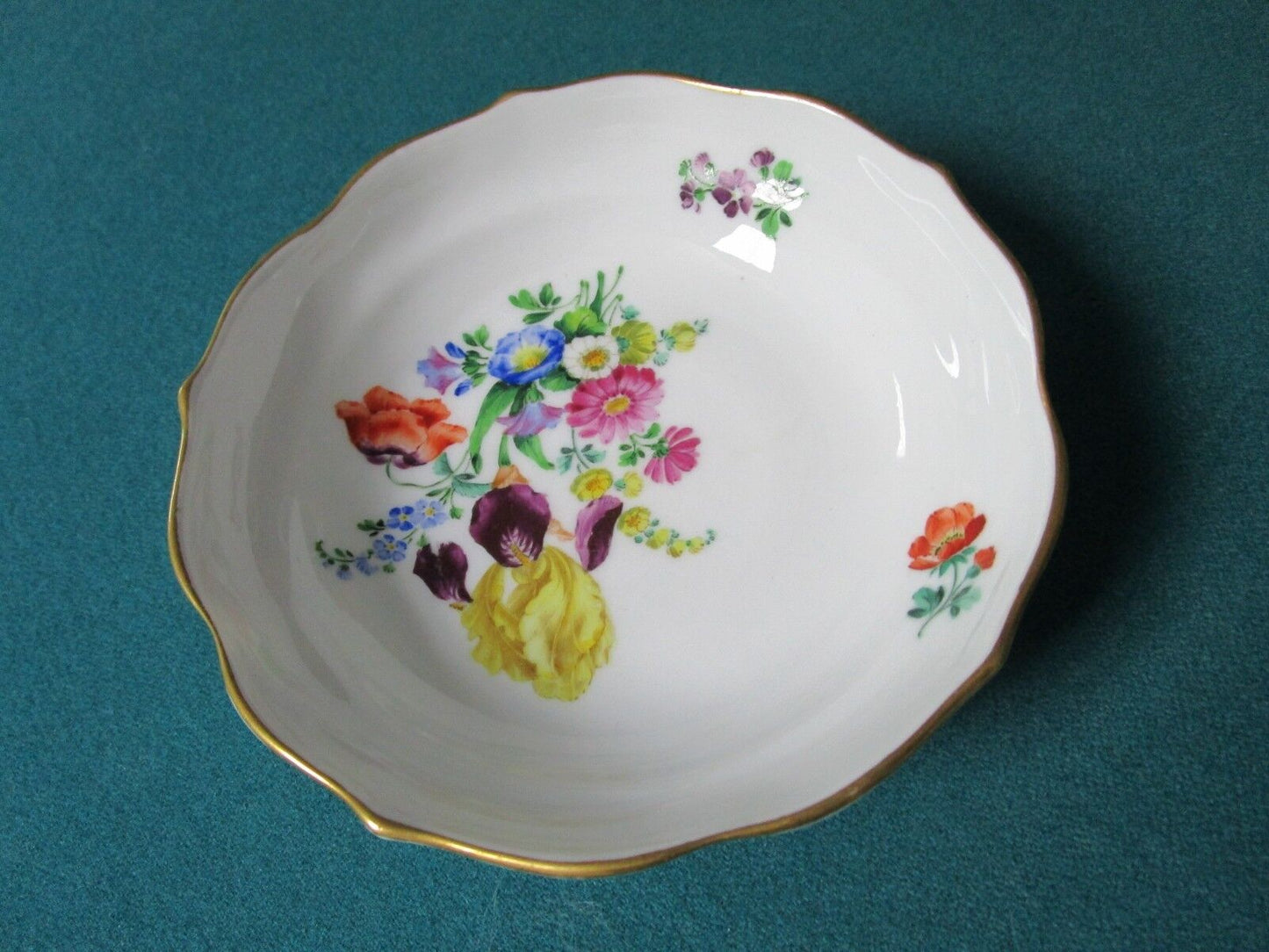 VINTAGE MEISSEN GERMANY BOWL/VANITY DISH BOUQUET 2 X 6" ORIGINAL