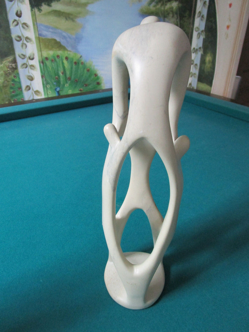 Hand Carved Kenyan Sculpture Soapstone Embrace Of 4 Figures 14" [POTT1]