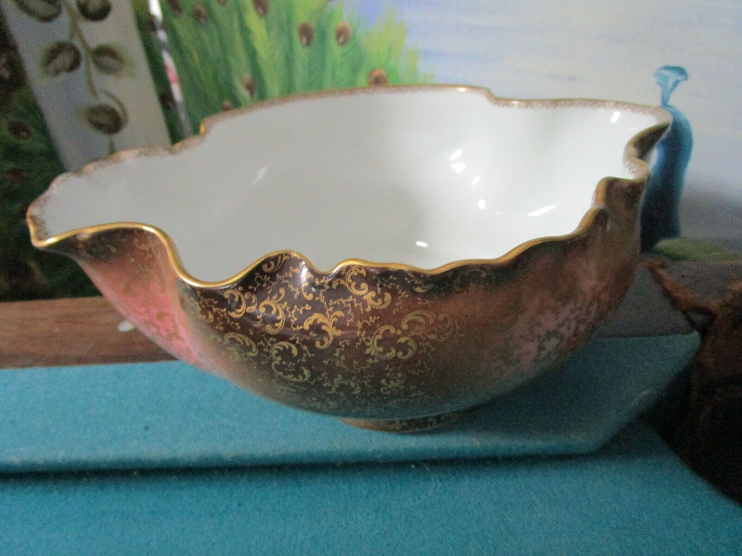 1880s LIMOGES BOWL BROWN AND GOLD AND PLATES PICK 1