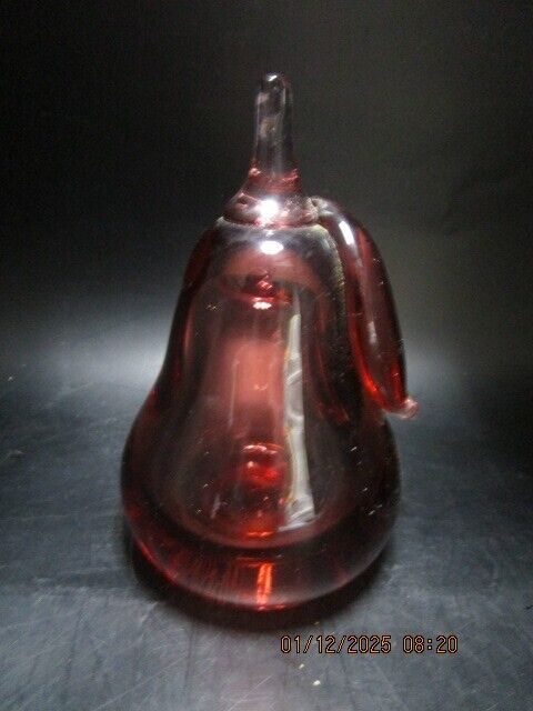 Murano Glass Paperweight Red Pear 5" [Ppwa]