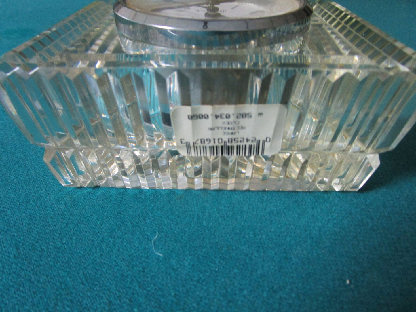 WATERFORD CRYSTAL TABLE BATTERY CLOCK 4 X 5" STILL WITH LABEL NO BOX [aD]