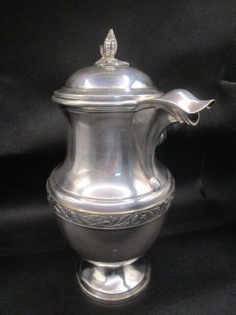 Adolphe Boulenger Paris silverplated hot Chocolate pot wood handle antique [95d]