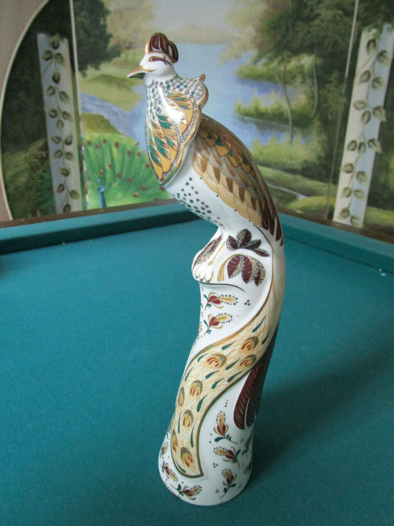 Minton ENGLAND Flights of Fantasy Jalu 12" Peacock Bird Figurine 1993 Porcelain