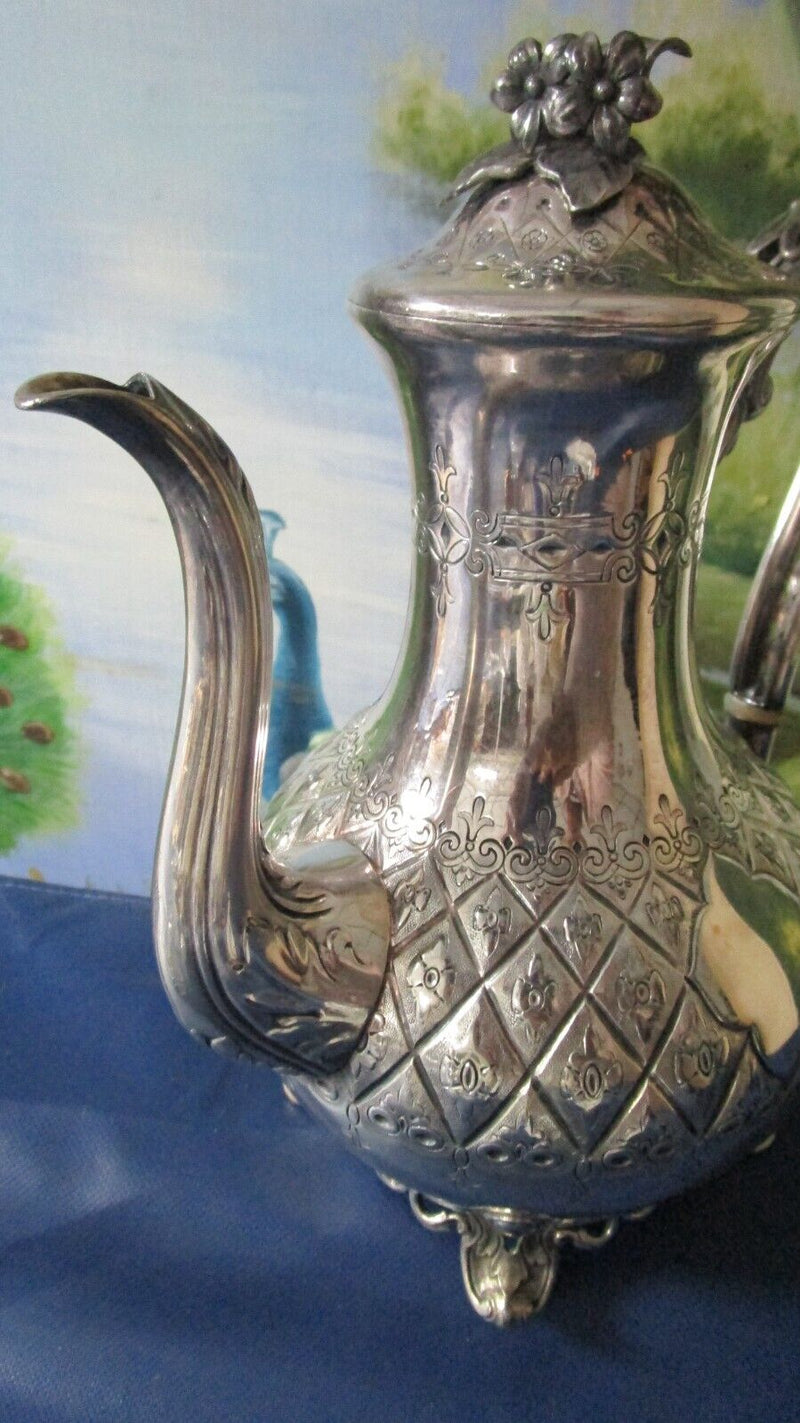 SILVERPLATE COVERED DISH  SQUARE /JAMES DIXON & SONS SHEFFIELD COFFEE POT PICK1