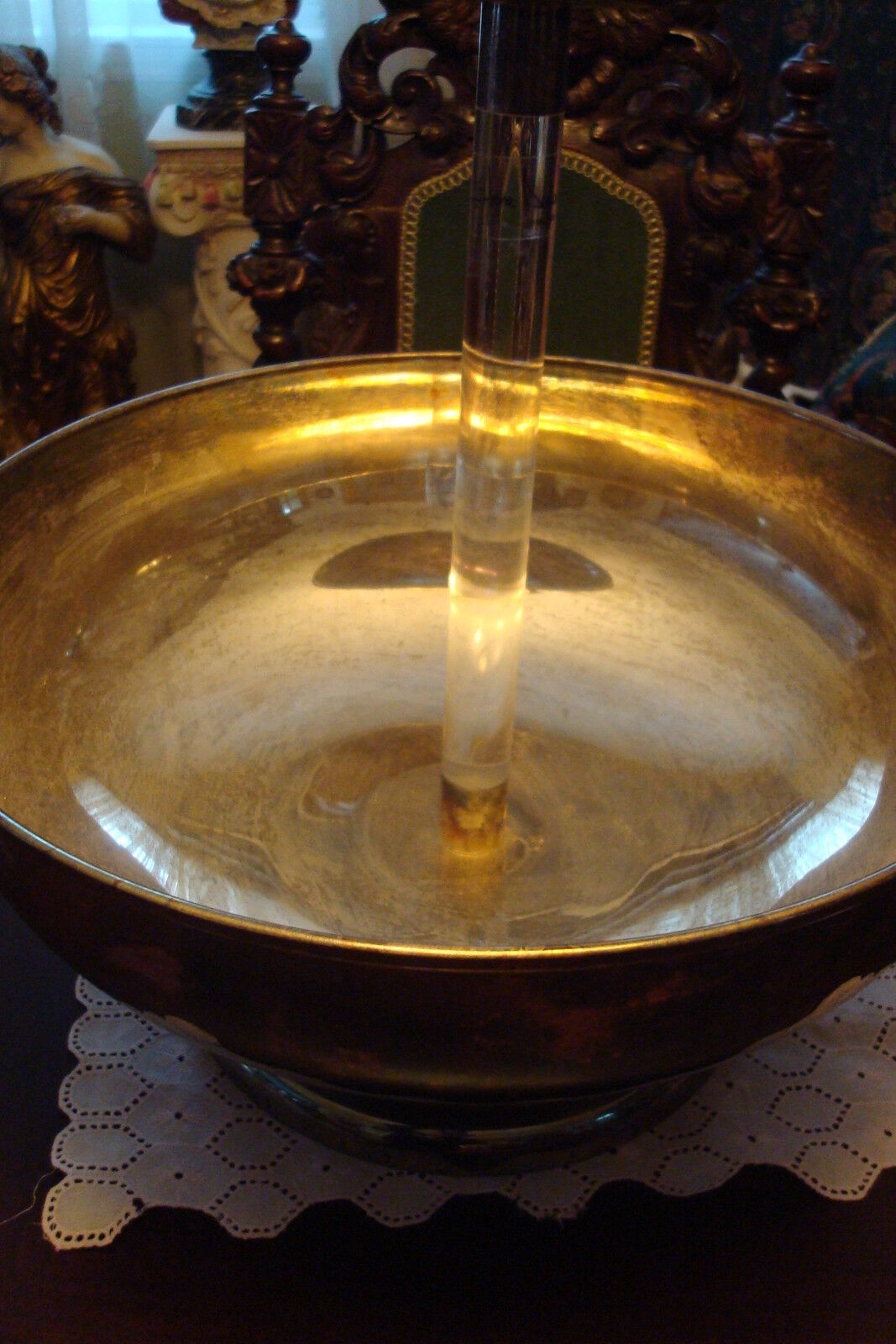 Two tier double silverplate bowls SIGNED, made in Firenze, Italy