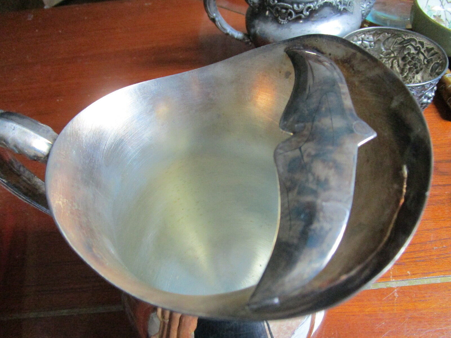 1970s Leonard Silverplate Water Pitcher with Ice  Lip 9" ORIGINAL