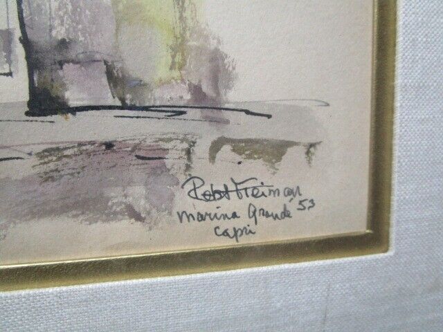 Robert Freiman American Artist Watercolor Original Marina Grande Capri