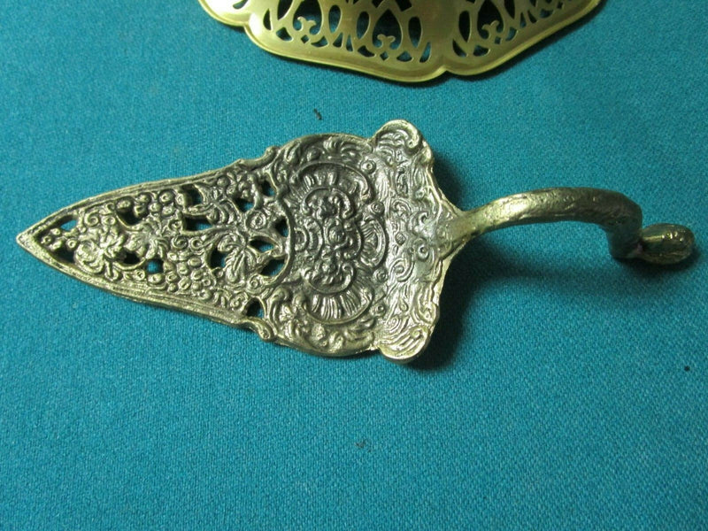 Golden Dish Brass Spoon Server 6" Spoon 7"